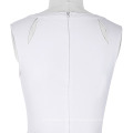 Kate Kasin cuello de manga corta para mujer Peplum sin mangas de color blanco corto vestido de verano lápiz KK000395-2